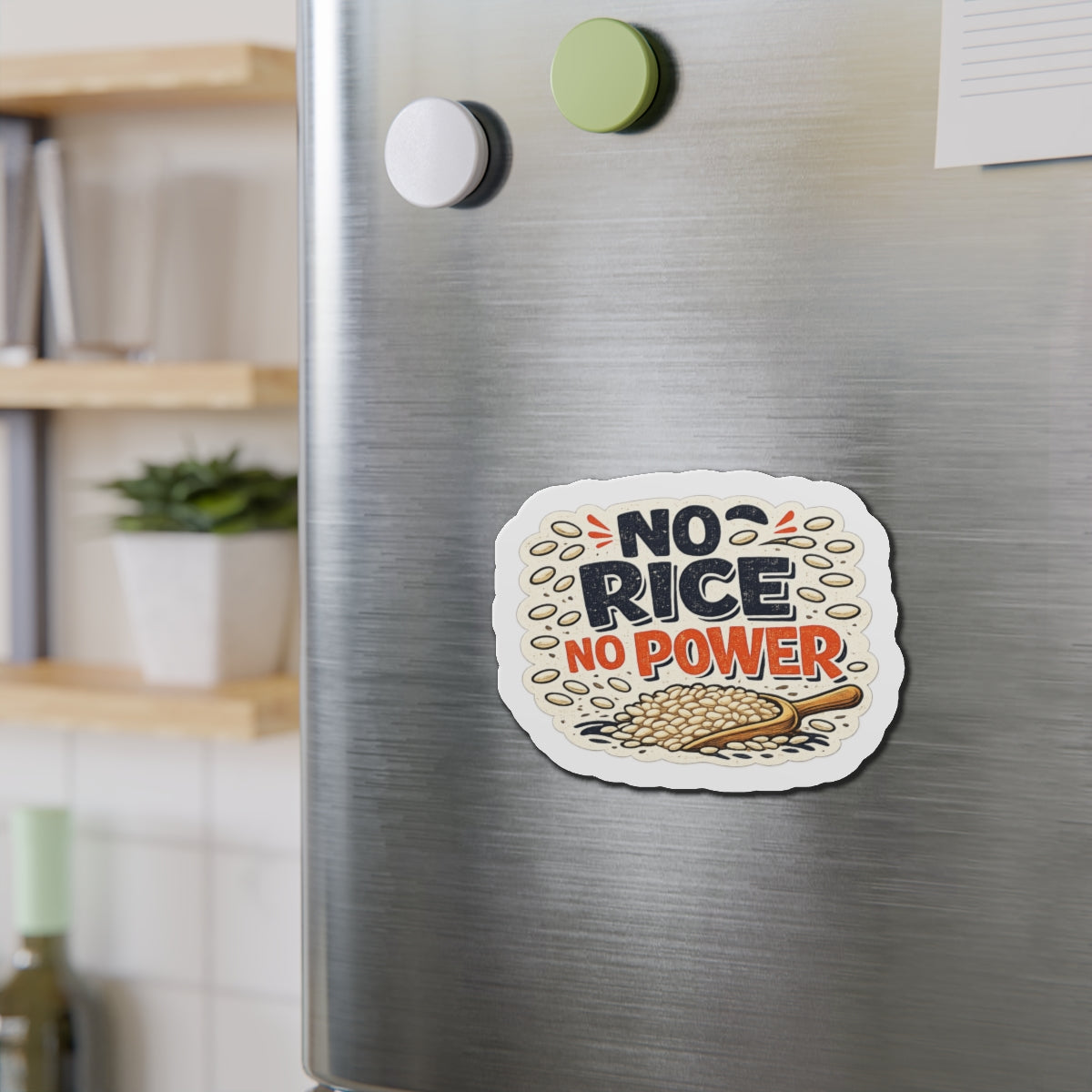 No Rice No Power  — Cruise Meme Die-Cut Magnet